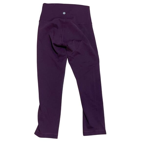 Lululemon Women's 4 Maroon Purple Wunder Train High-Rise Crop 21" Leggings - Picture 7 of 8